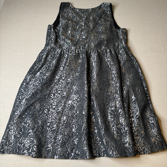 Lane Bryant Black and Silver Sleeveless Lined Brocade Cocktail Dress Size 16 - Picture 3 of 8